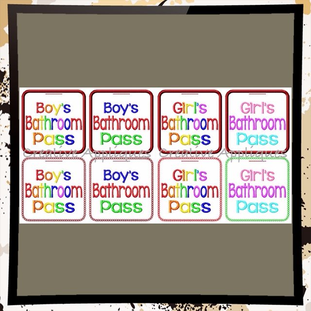 Boys and Girls Bathroom Pass Set - Creative Appliques