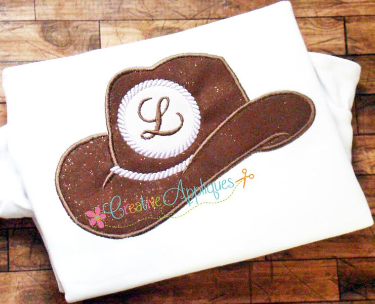 Monogram Cowboy Hat Applique Creative Appliques
