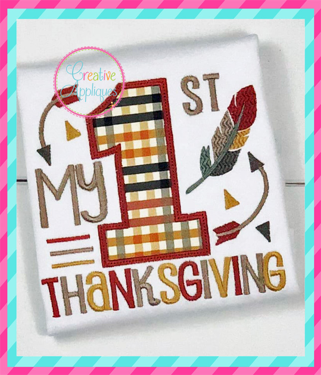 My First Thanksgiving Machine Embroidery Appliqu U00e9 Kids Crafts Craft Supplies Tools Delage Com Br