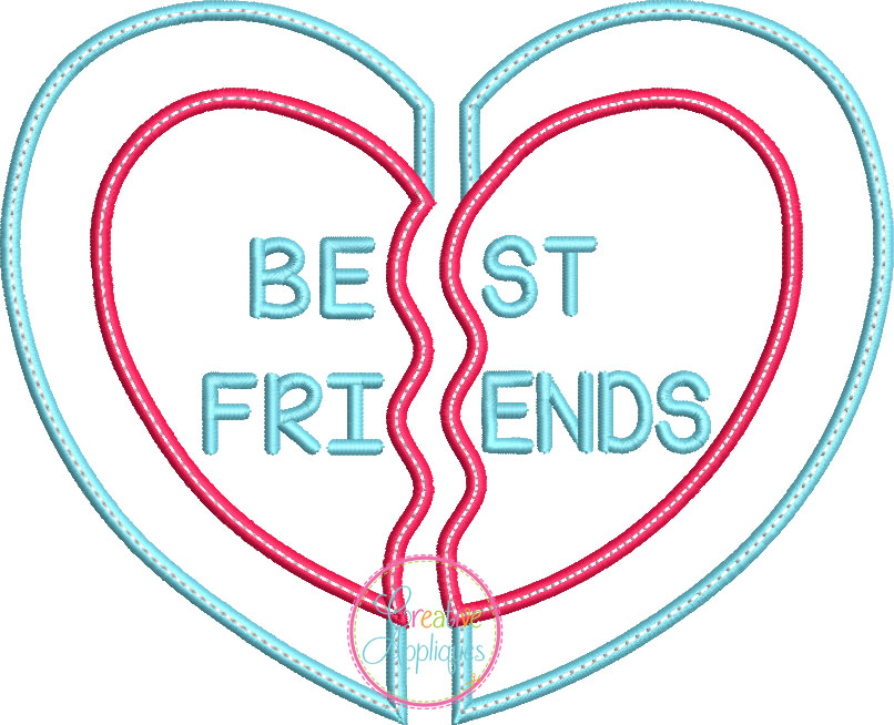Best Friends Heart Applique Creative Appliques