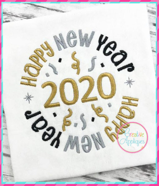 Happy new year 2020 embroidery creative appliques Happy new year 2020 embroidery creative appliques